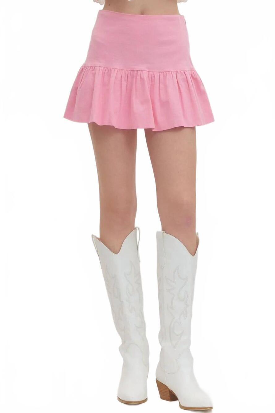 NEW ENTRO high-waist power skirt in lightt pink
